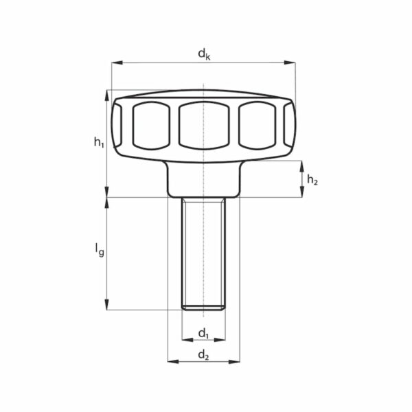 Molette forme étoilée avec vis fixe – Image 2