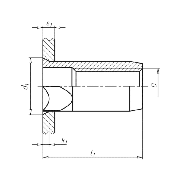 Insert taraudé à tête fraisée et tige hexagonale partielle – Image 2