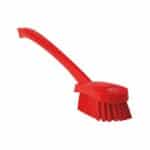 Brosse de lavage à long manche, dure - Rouge, Polypropylène. acier inoxydable, Polyester, 415 mm