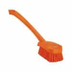 Brosse de lavage à long manche, dure - Orange, Polypropylène. acier inoxydable, Polyester, 415 mm