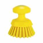 Balayette ronde, dure - Jaune, Polypropylène. acier inoxydable, Polyester, 110 mm