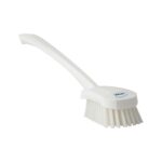 Brosse de lavage à long manche, dure - Blanc, Polypropylène. acier inoxydable, Polyester, 415 mm