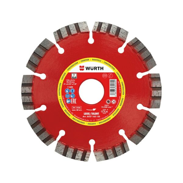 Disque diamant Pour chantier, silencieux, segmenté