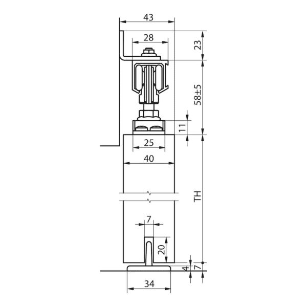 Kit de quincaillerie porte coulissante SCHIMOS 40H – Image 3