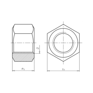 Ecrou hexagonal, forme haute, pas fin